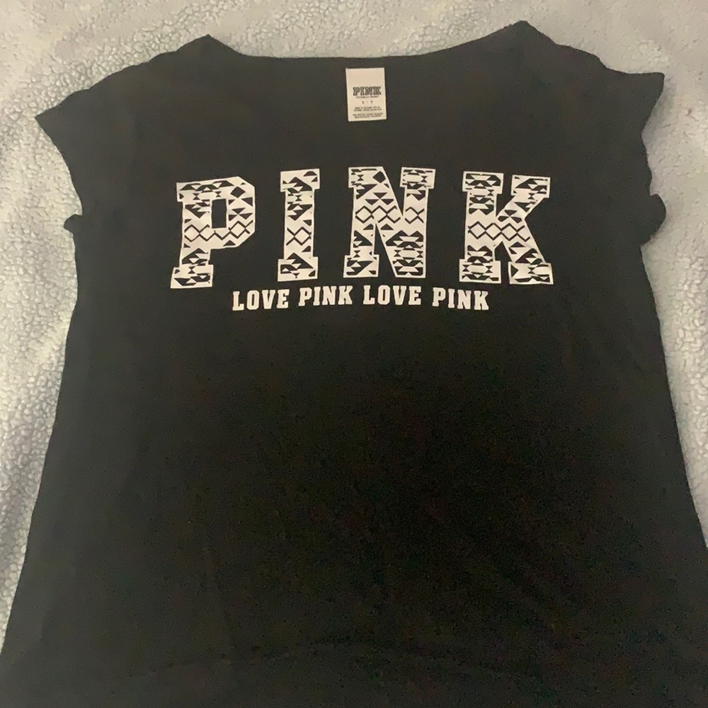 Pink black tshirt